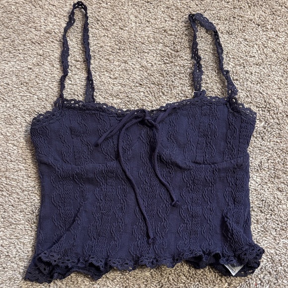 Edikted Tops - Edikted Navy Camisole with Lace Trim